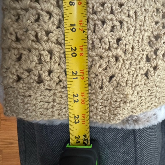 70’s Handmade Crocheted Vest Tan Brown Stripes Neutral Fall Layering Sm EUC VTG - Picture 8 of 8